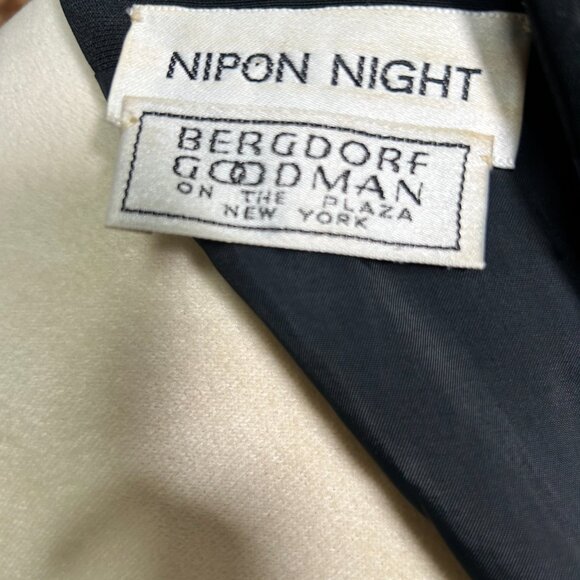 Vtg Albert Nipon Nightsfor Bergdorf  Formal Little Black Dress Feathers READ - Picture 7 of 11